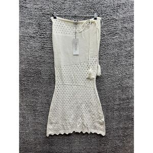 SNDYS Nile Knit Mini Skirt in Cream Crochet‎ S NWT